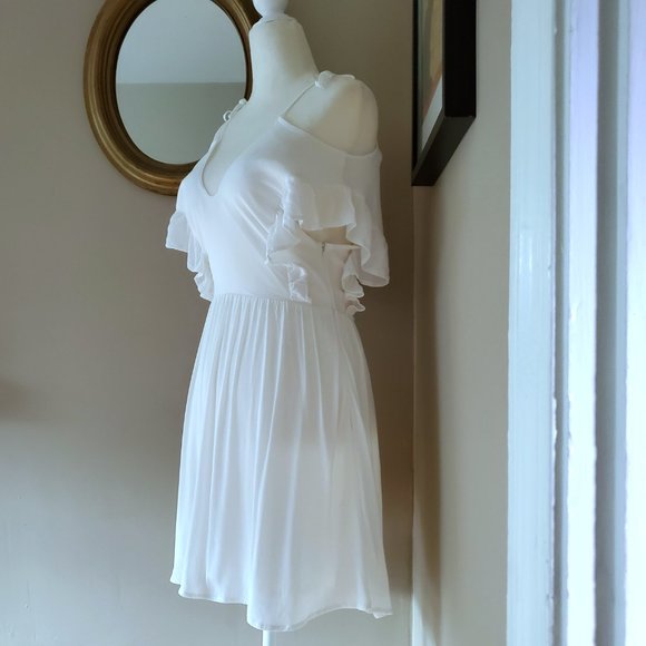 For Love & Lemons White Mini Dress Off-Shoulder XS - Picture 4 of 11